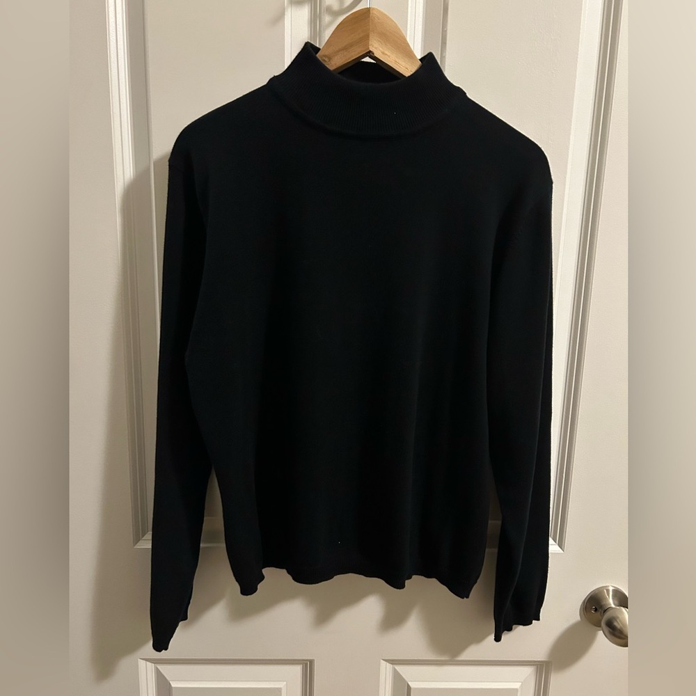 Pendleton 100% Cotton Turtle Neck Black Sweater S… - image 2
